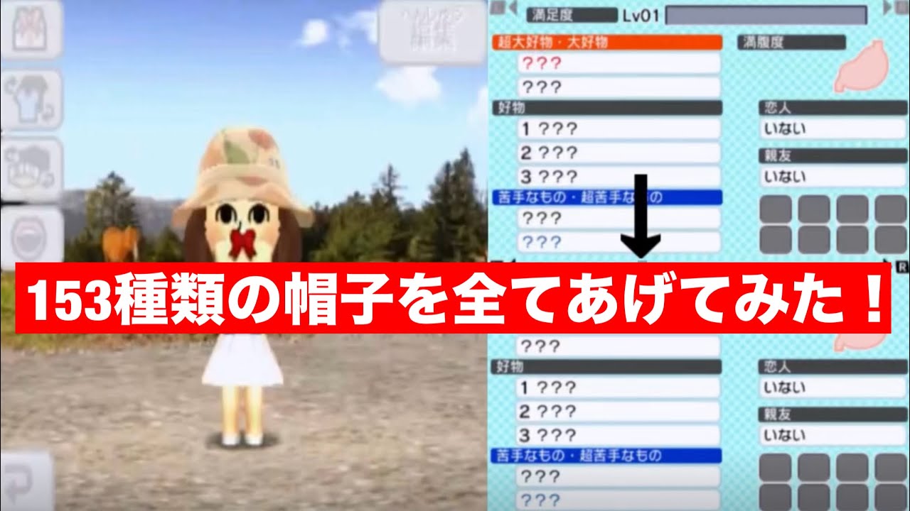 トモダチコレクション新生活  帽子を全てあげるとレベルはいくつ上がるのか？