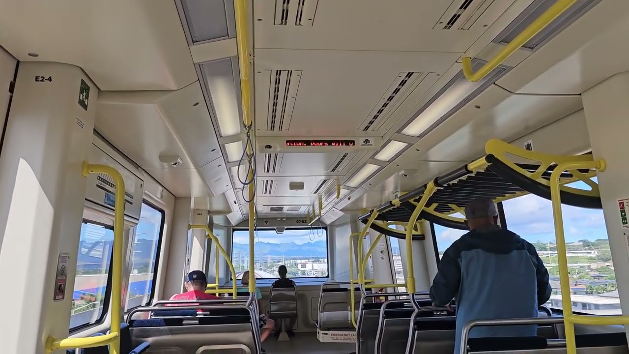 Riding the Honolulu Rail Transit / Skyline in Honolulu, Oahu, Hawaii