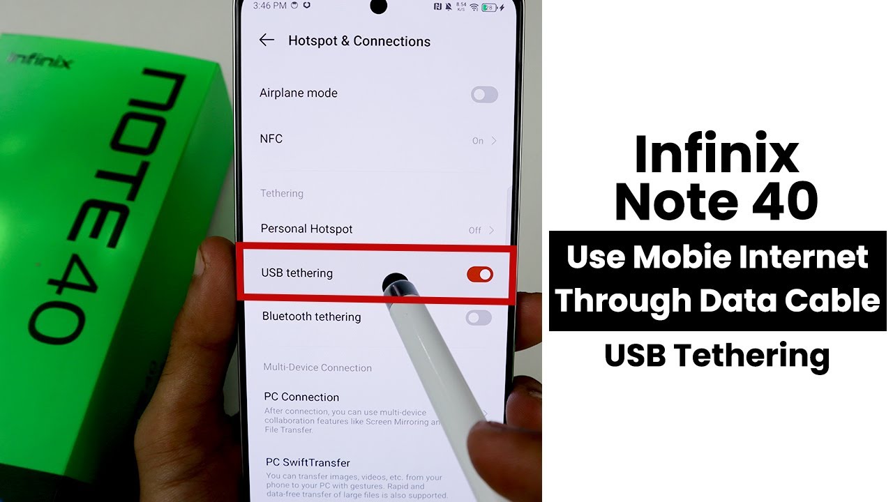 Use Mobile Internet through Data Cable In Infinix Note 40 | USB Tethering