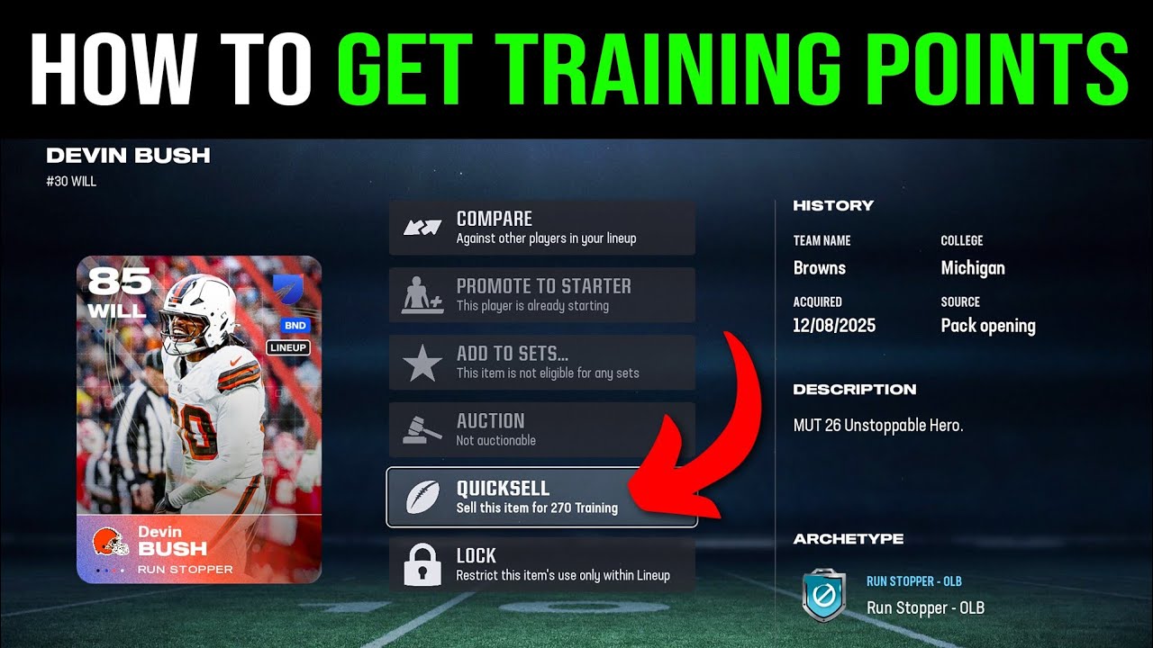 Madden 26: How to Get Training Points (Best Method)