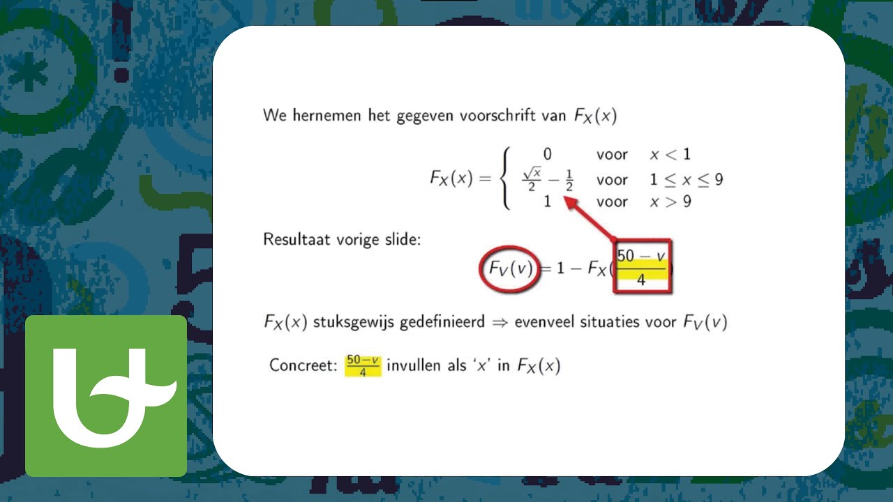 De cumulatieve verdelingsfunctie van een functie van X