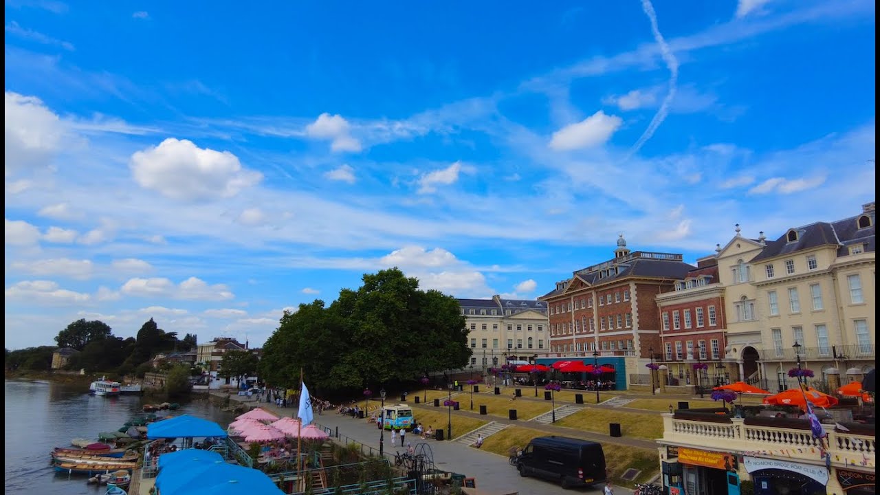 4k Richmond walking to Twickenham, back to Richmond Hill Eel Pie Island London Summer Charity shops