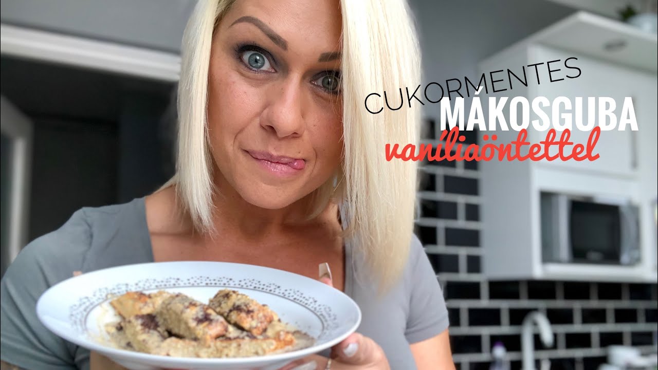Cukormentes mákosguba vaníliaöntettel