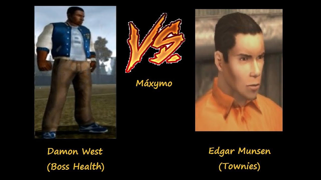Bully SE: Damon West (Boss Health) vs Edgar Munsen (Townies / Dropout) (Full HD)