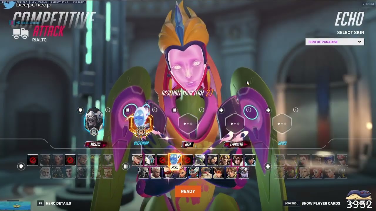 ЛУЧШИЙ ЭХО-МАЙН! BEEPCHEAP ГЕЙМПЛЕЙ OVERWATCH 2 СЕЗОН 18 ТОП-500