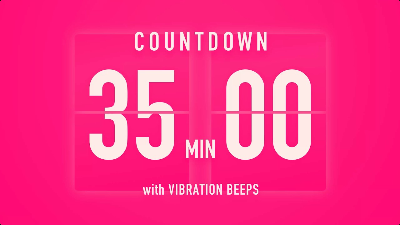 35 Minute Countdown Timer 💓 Flip Clock with Vibration Beeps