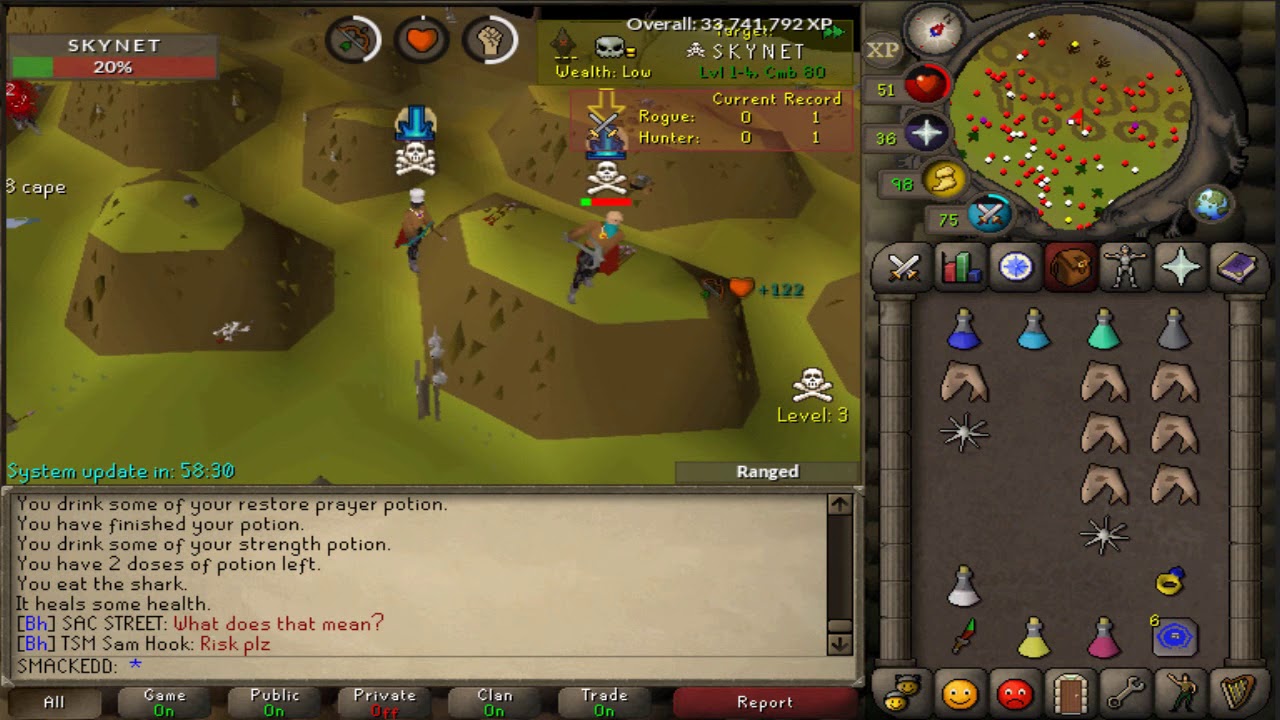 OSRS- Bh pking / 20 def / main / 60 att pure