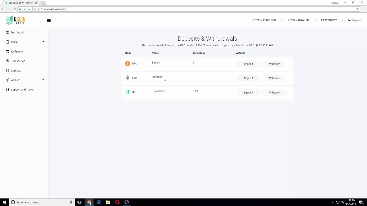 Ucoincash Withdraws Unlock