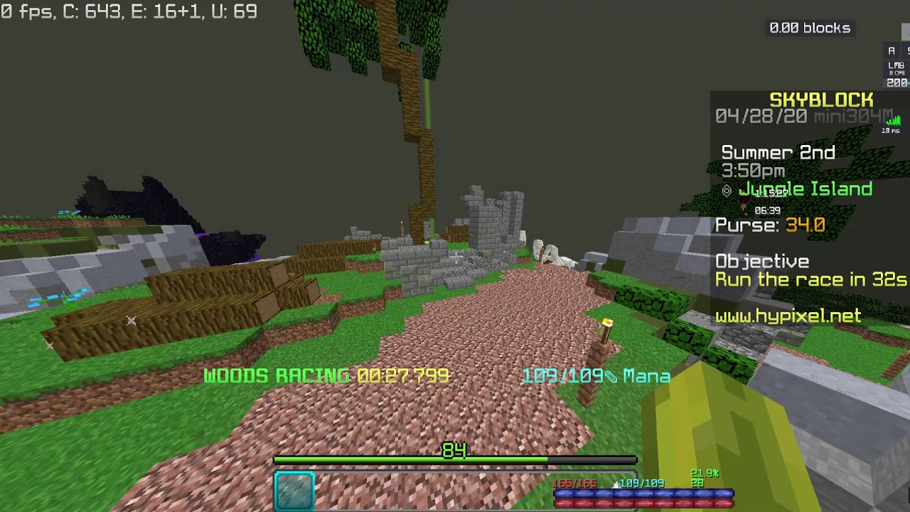 Hypixel Woods Race 100 Speed Former WR- 54.809