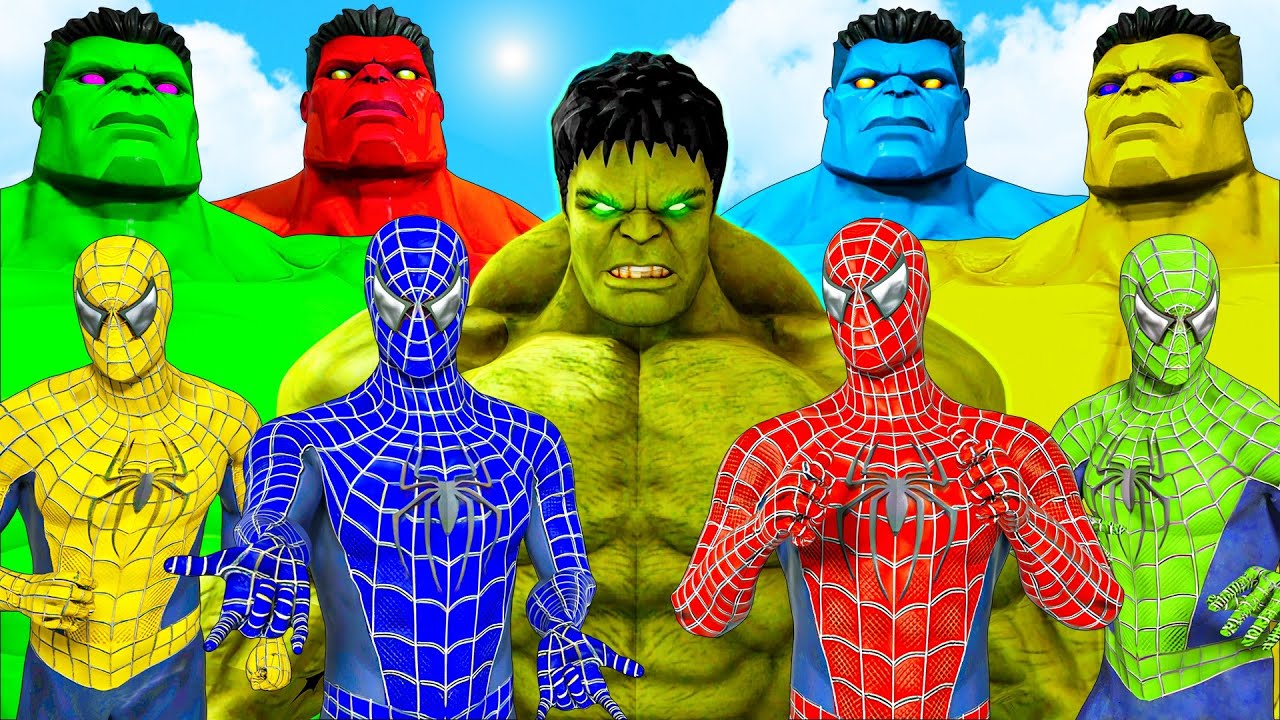TEAM SPIDER-MAN VS BIG HULK & TEAM HULK - SUPER EPIC BATTLE
