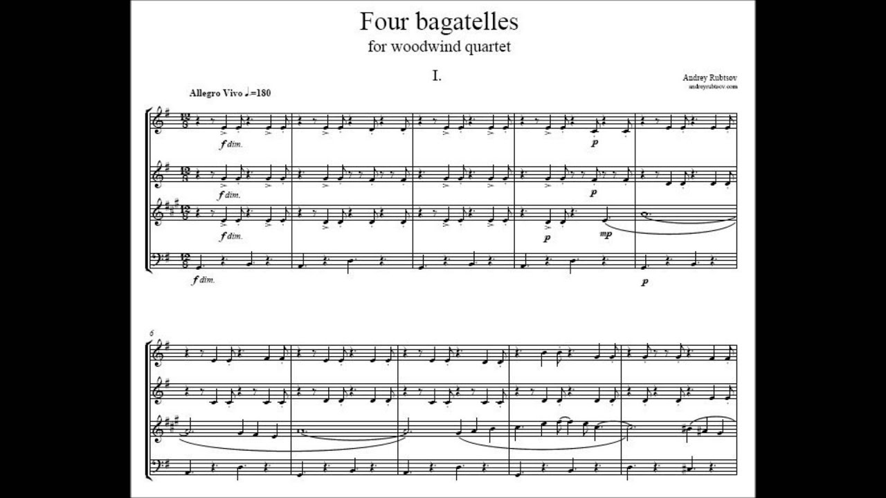 Andrey Rubtsov - Four Bagatelles for Wind Quartet