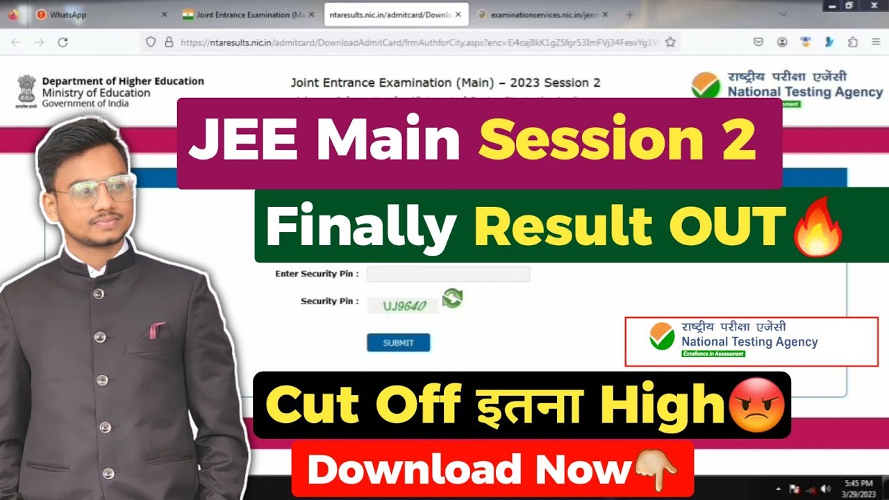 Result OUT🔥: JEE Main 2023 Result OUT | JEE Main Session 2 (2nd Attempt) Result 2023 | CUT OFF 