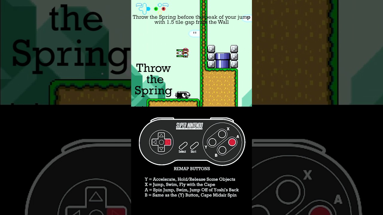 Mario Kaizo Tips - Torpedo Ted and Spring Jump Trick | #tips #videospel #mario