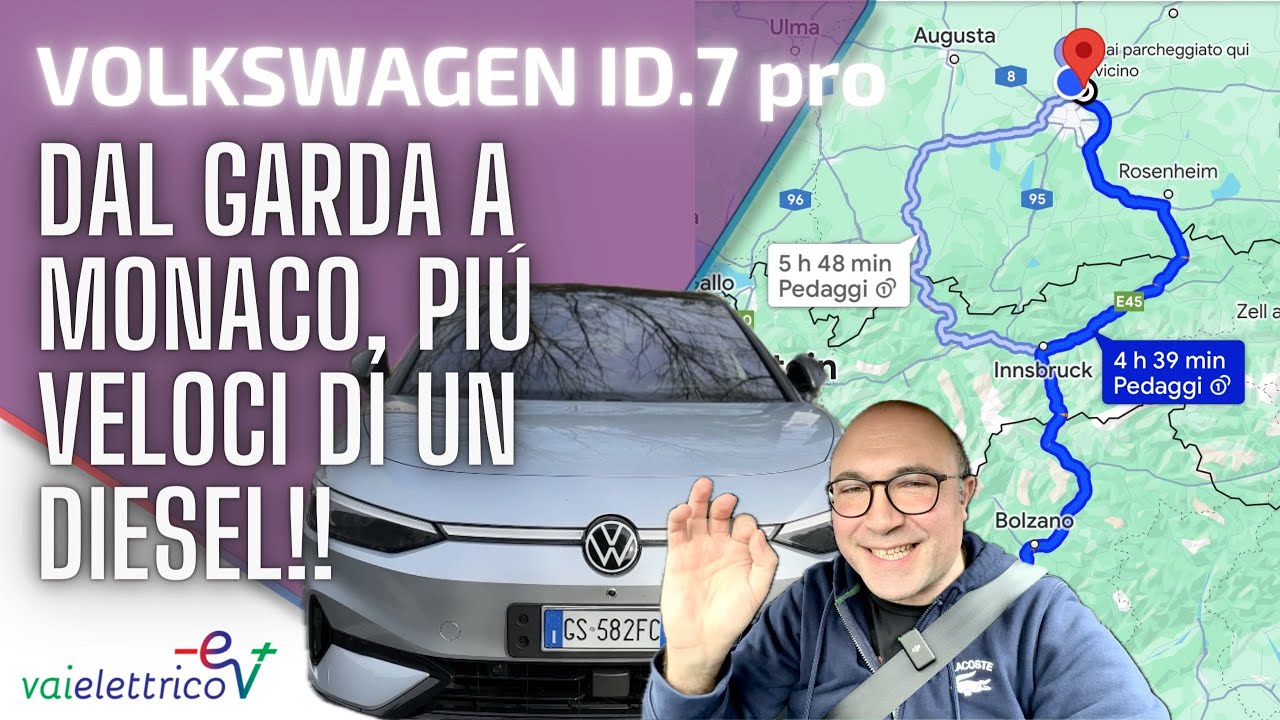 VOLKSWAGEN ID.7: dal GARDA a MONACO DI BAVIERA più VELOCI di un DIESEL e COME in una SPA - L’ANDATA