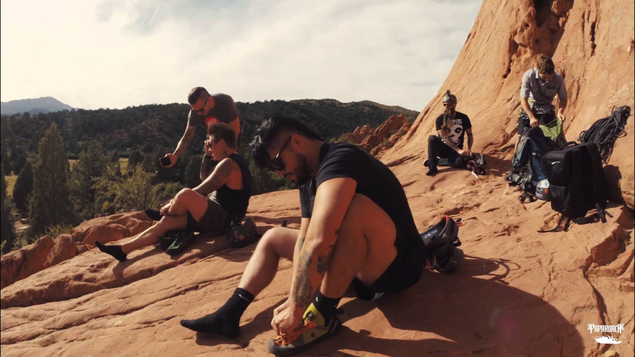 Papa Roach rock climbing