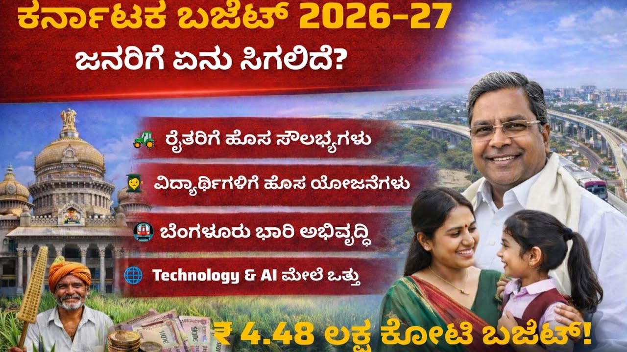₹4.48 ಲಕ್ಷ ಕೋಟಿ ಬಜೆಟ್ 💰 | ಜನರಿಗೆ ನಿಜವಾಗಿಯೂ ಏನು ಸಿಗಲಿದೆ? 🤔 #karnatakabudget2026 #kannadanews #budget