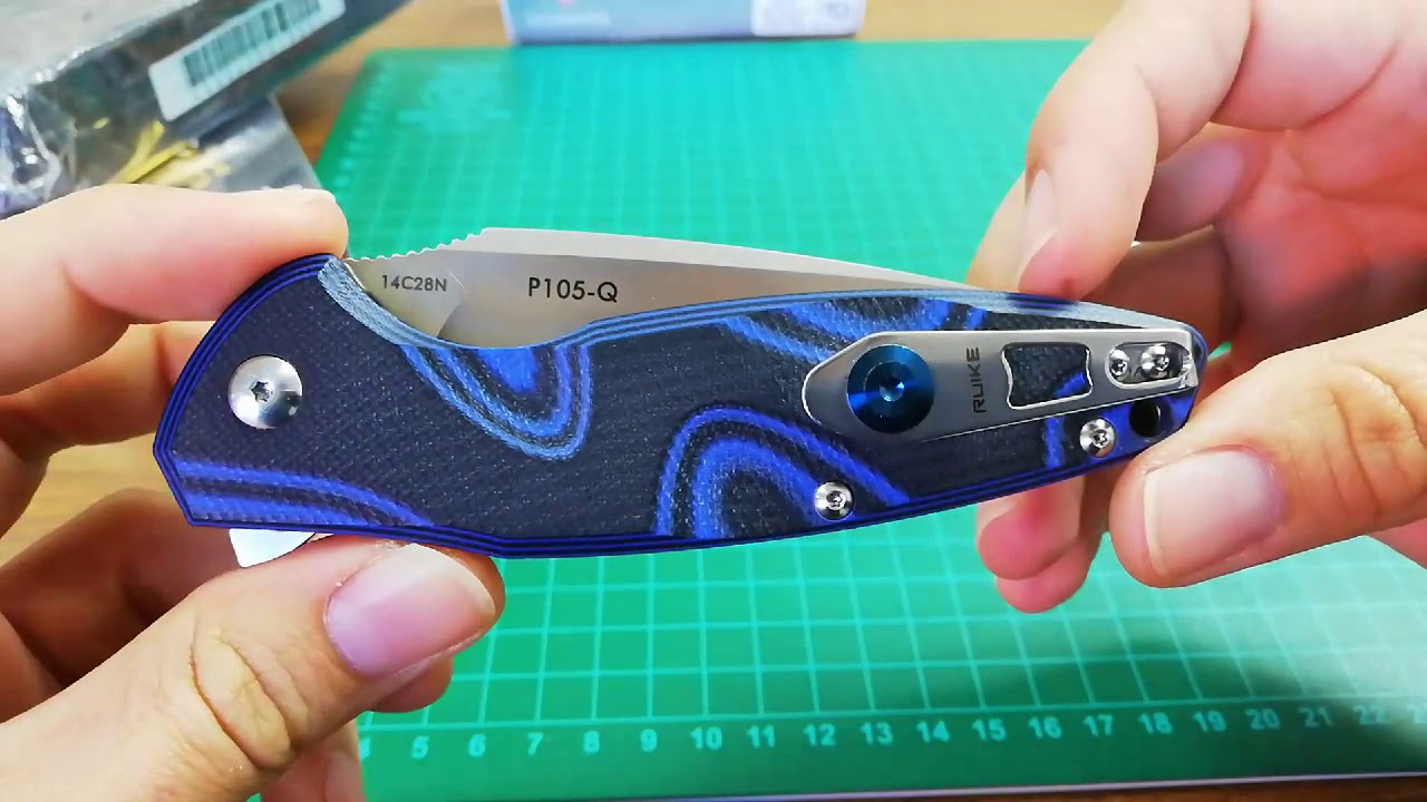 Navaja táctica, Ruike knife, revición p105q, Blue en Español