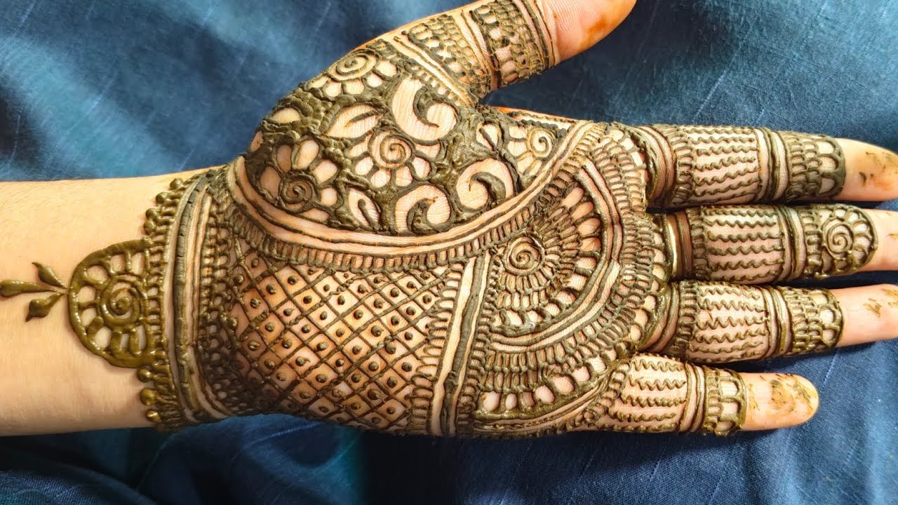 Simple and easy beautiful bridal mehandi design for beginners | front hand mehandi design |