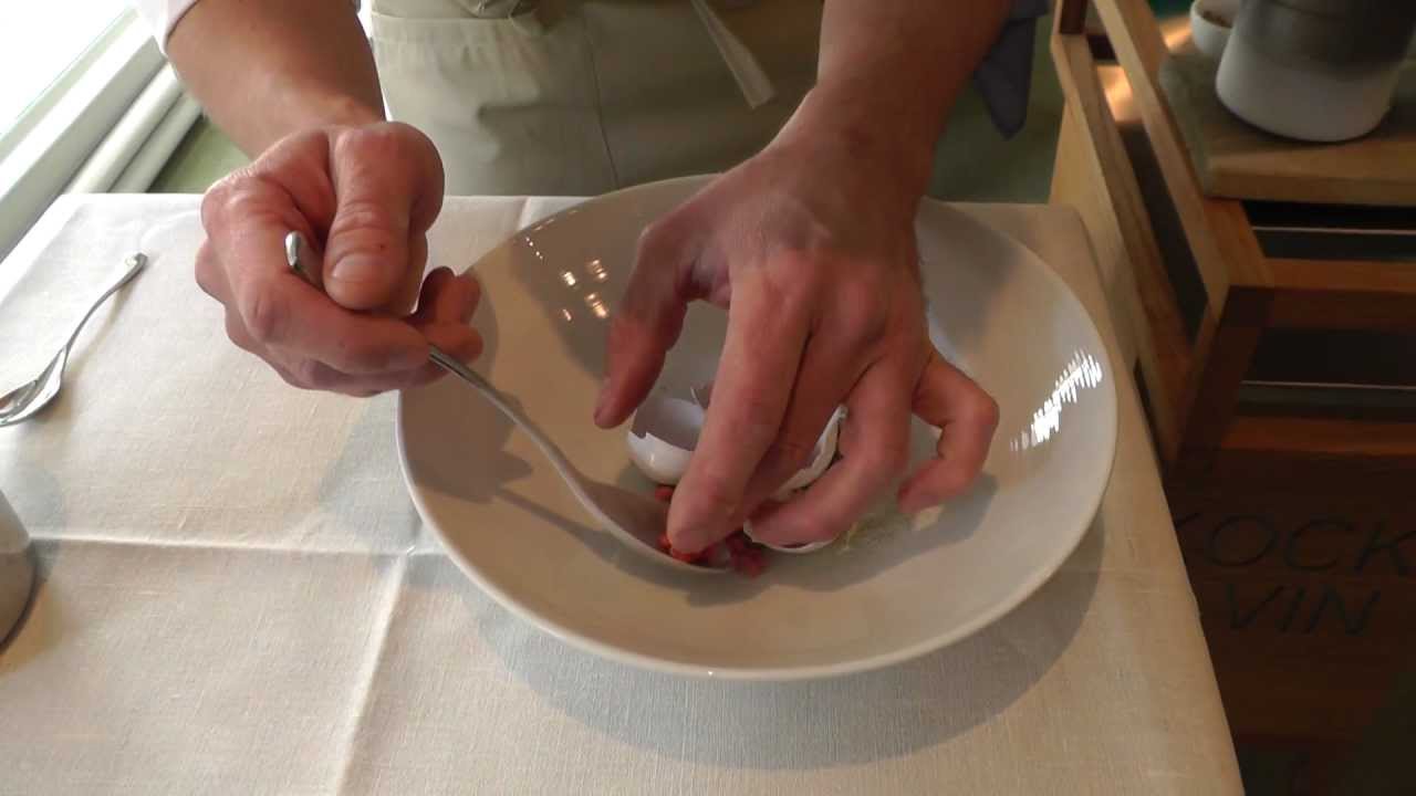 Larsson makes a dessert at Kock & Vin, Sweden