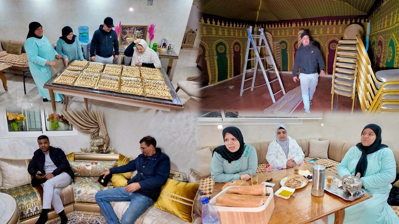 الحاج برع القضية🎊🎉 هادي أول مرة غادي نديرو مناسبة داخل المنزل🤔
