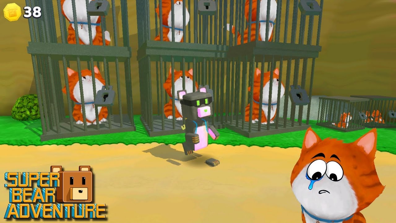 jogo do urso, OS GATOS ESTÃO EM APUROS, historinha, super bear adventure, gatinhos no super bear