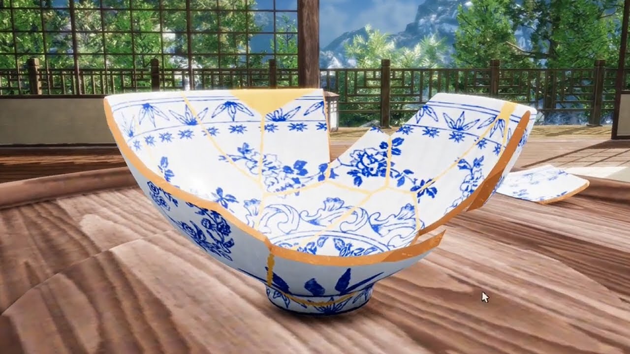 割れた陶器を「金継ぎ」するゲーム｜KINTSUGI
