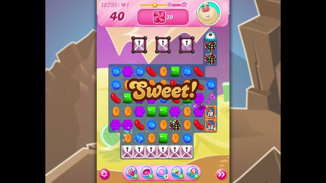 Candy Crush Saga Nivel 18791 completado + *OVNI + 21 MOVIMIENTOS* (level 18791)