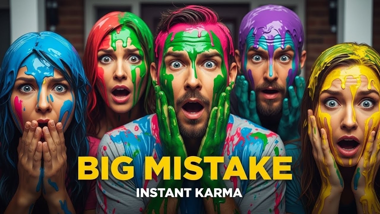 Instant Karma: Porch Pirates Caught by Paint Traps | Doorbell Cam#InstantKarma #DoorbellCam 