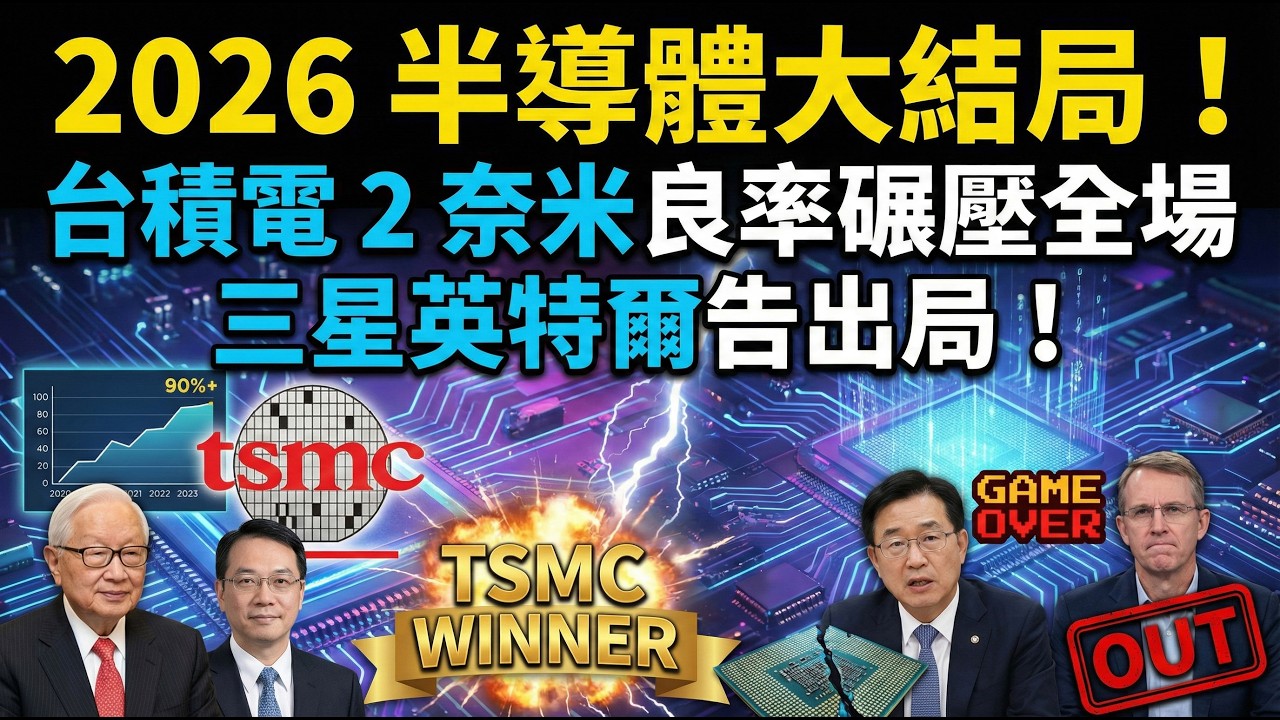 2026 半導體大結局！台積電 2 奈米良率碾壓全場，三星英特爾宣告出局！