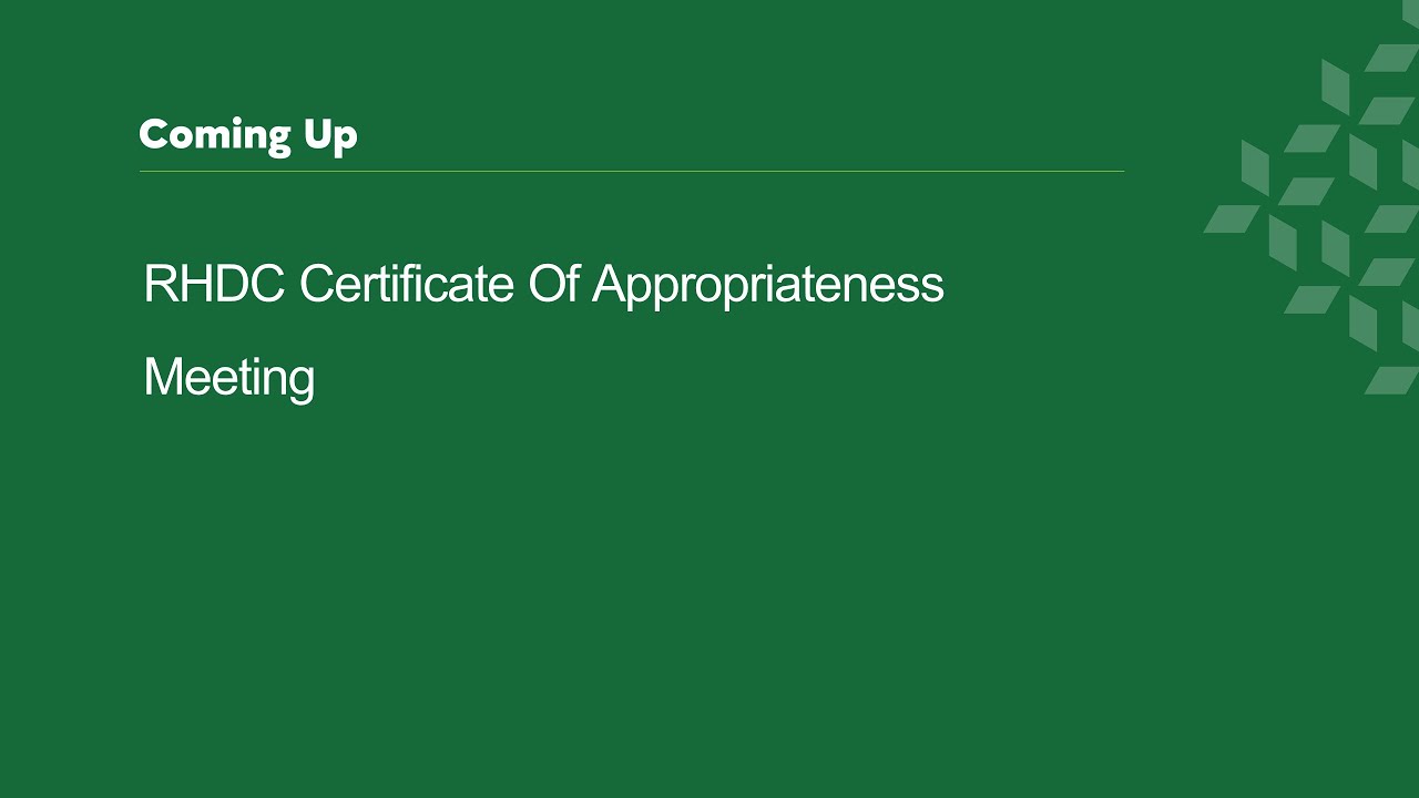 RHDC Certificate of Appropriateness Committee - February 26, 2026