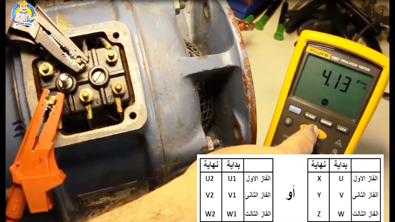 اختبار موتور 3 فاز فحص الملفات والعزل والجزء المكانيكي بأقل الإمكانيات3phase motors
