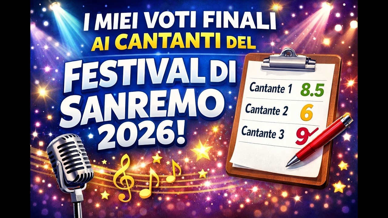 I miei voti finali ai cantanti del Festival di Sanremo 2026!