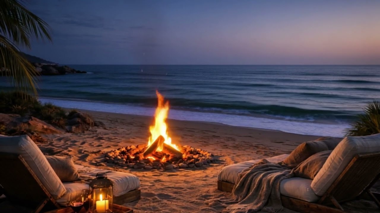 Campfire by the Beach – Cozy Evening Guitar for Sleep & Calm Down