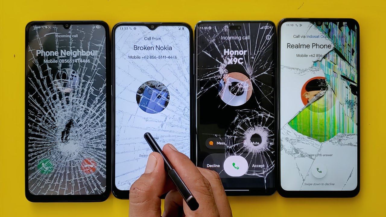 Broken Screen incomingcall Honor/Samsung/Nokia/Realme with pen killer