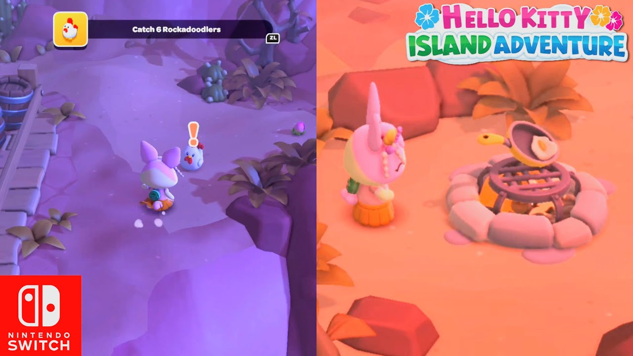 Hello Kitty Island Adventure SWITCH: Quest Rockadoodler Roundup & An Egg-cellent Pan