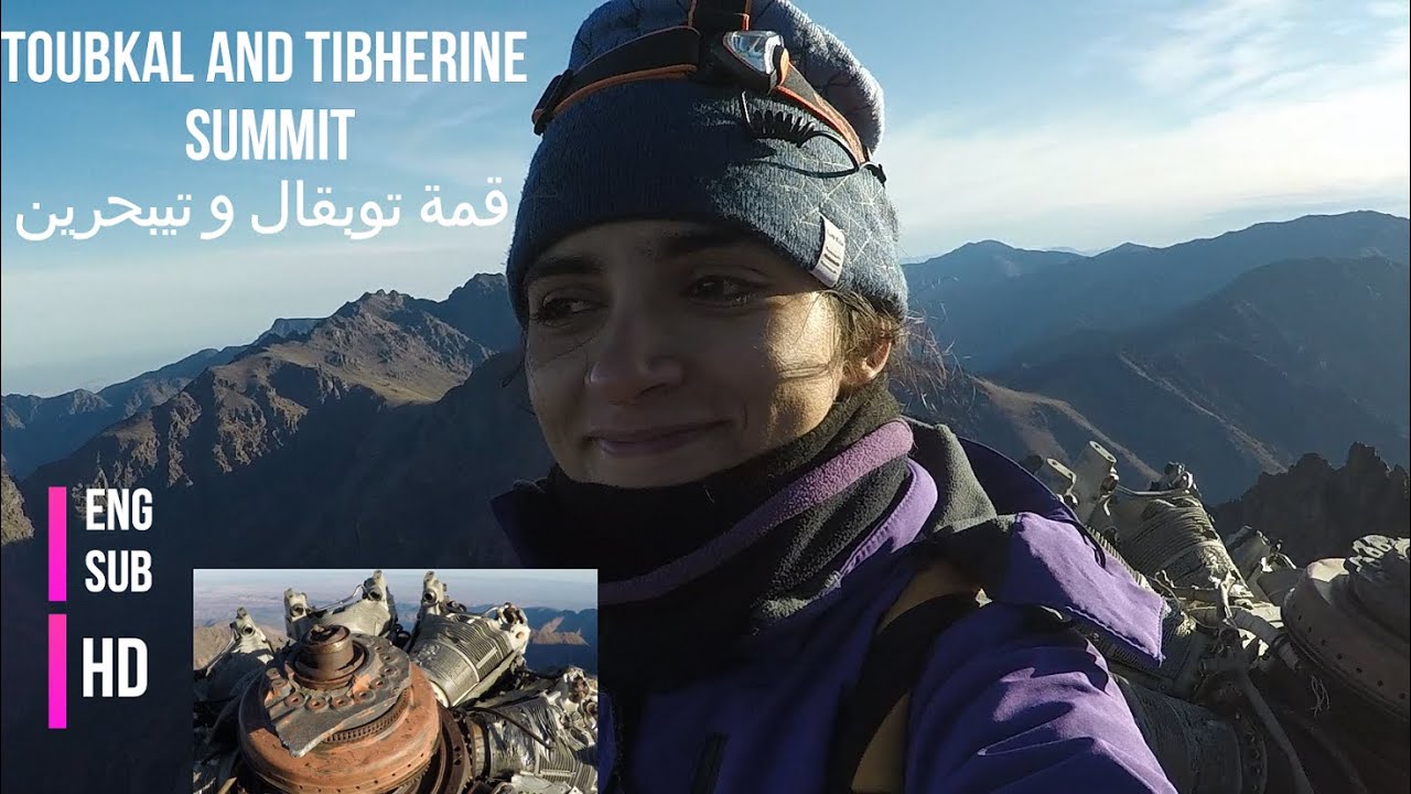 TOUBKAL ,TIBHERINE SUMMIT IN A WIND STORM, -15C قمة توبقال وتبحرين فدرجة