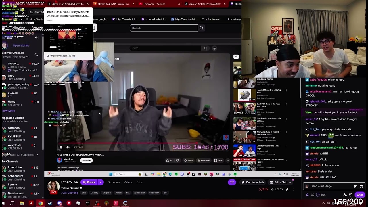 Ethero saw the video where Arky tries to do the upside-down FOFA😭🥀