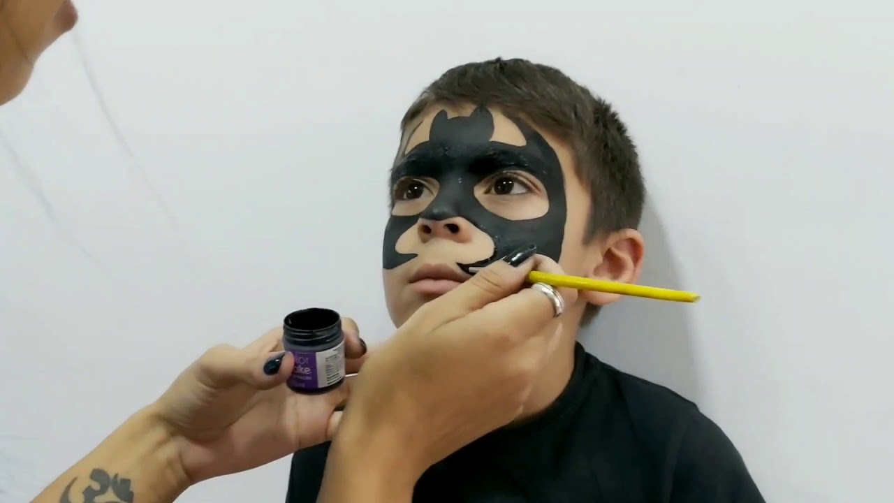 Pintura facial do Batman SUPER RÁPIDA