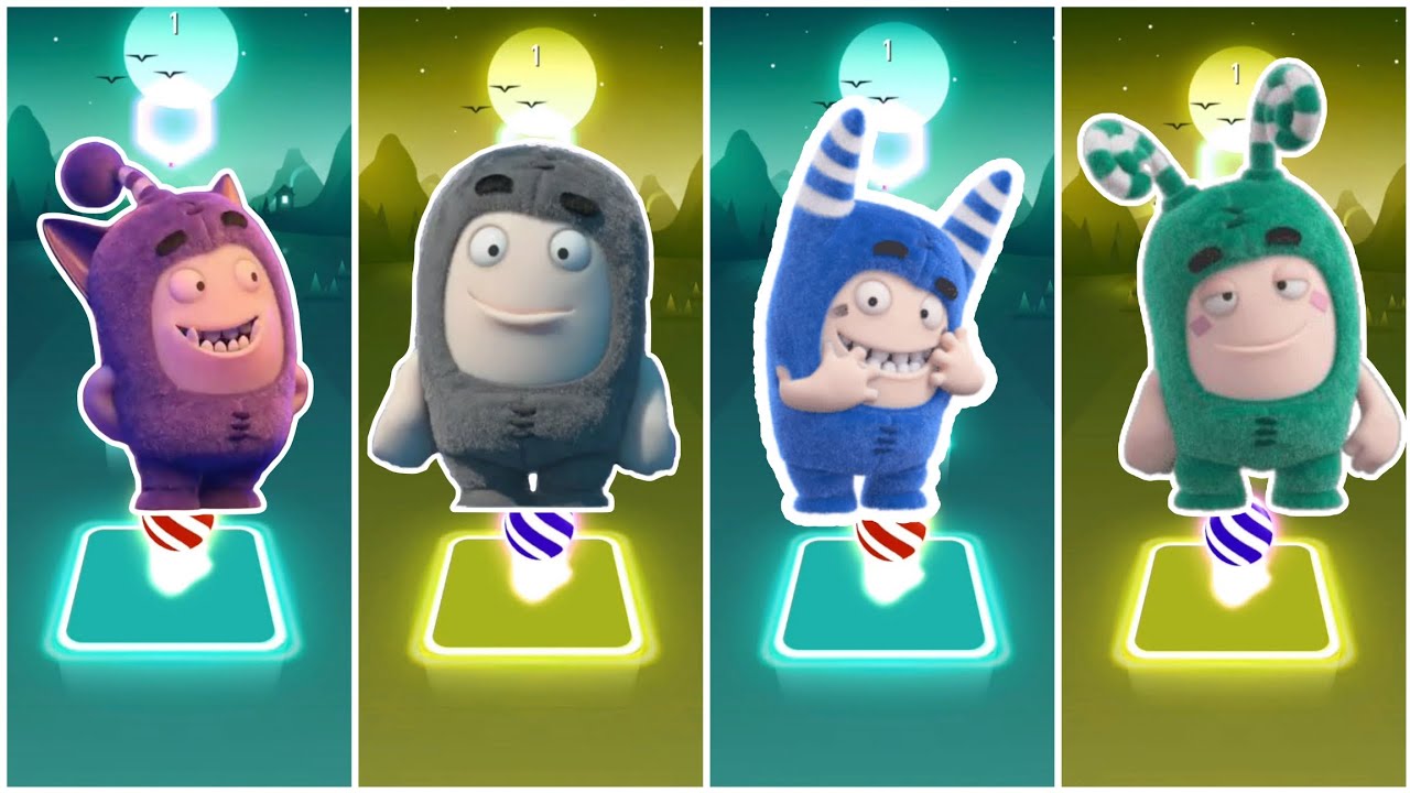 Oddbods Jeff Vs Oddbods Pogo Vs Oddbods Food Vs Oddbods Zee - Tiles Hop Edm Rush 🎶