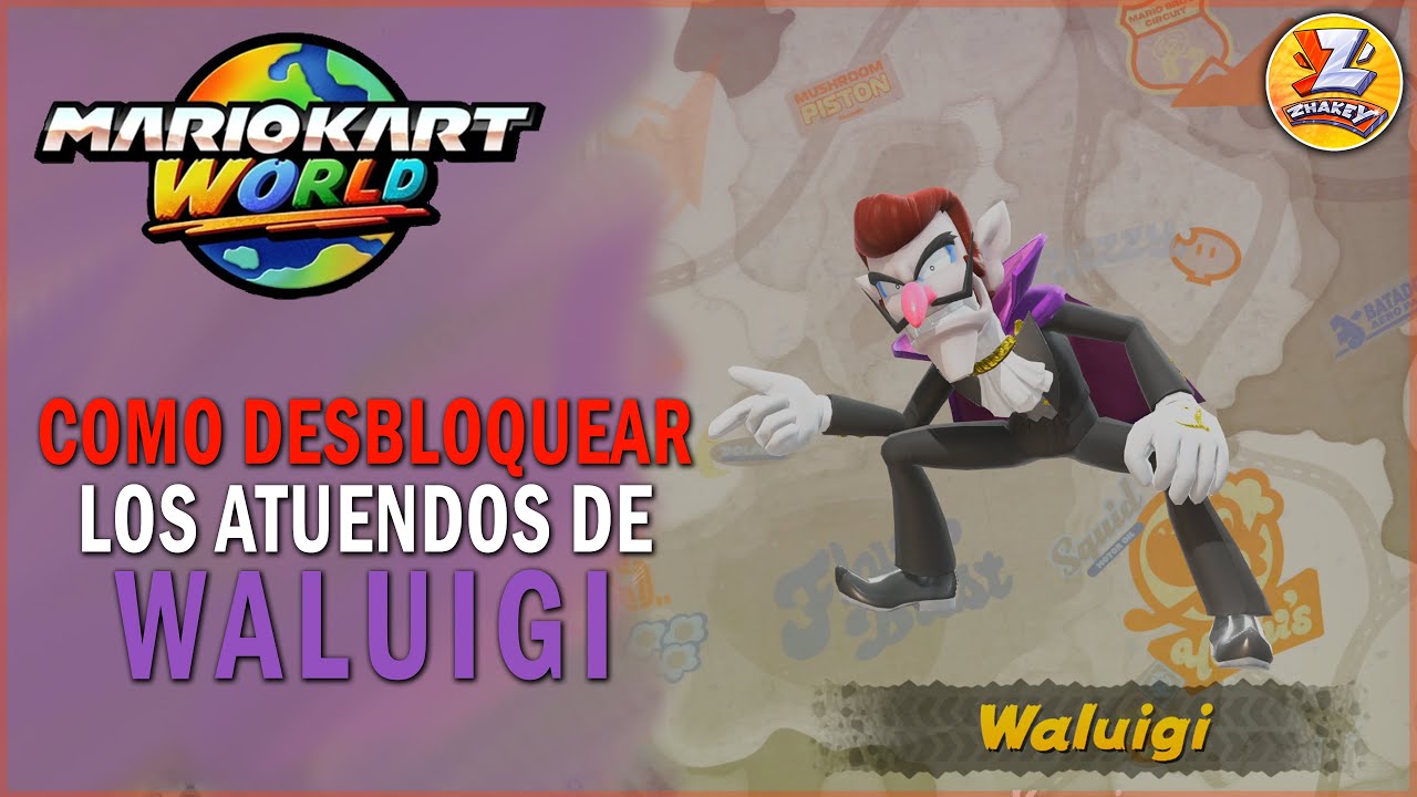 Todos los atuendos de WALUIGI en Mario Kart World - Como desbloquear todos los trajes / Skins