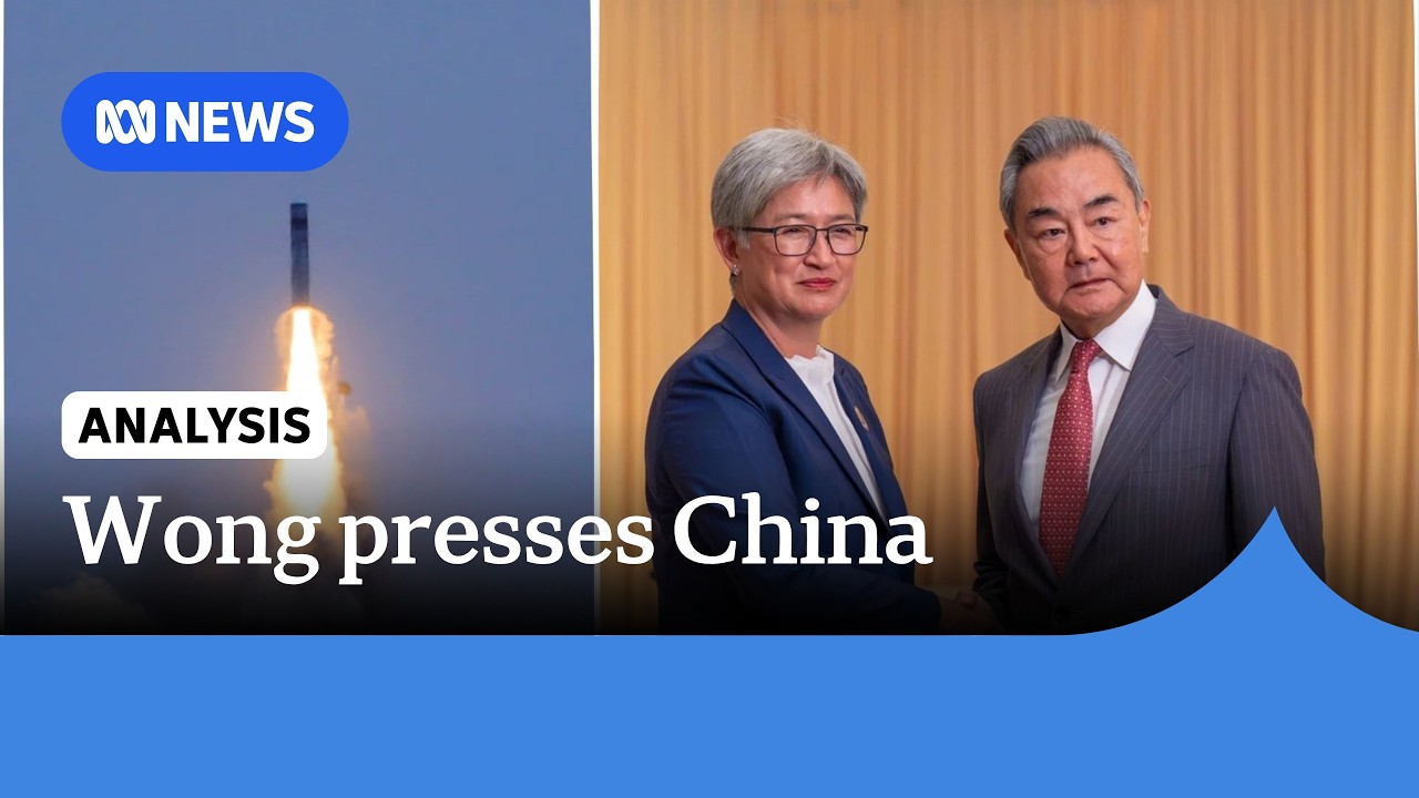 Wong confronts Chinese counterpart over ballistic missile test in Pacific | ABC NEWS