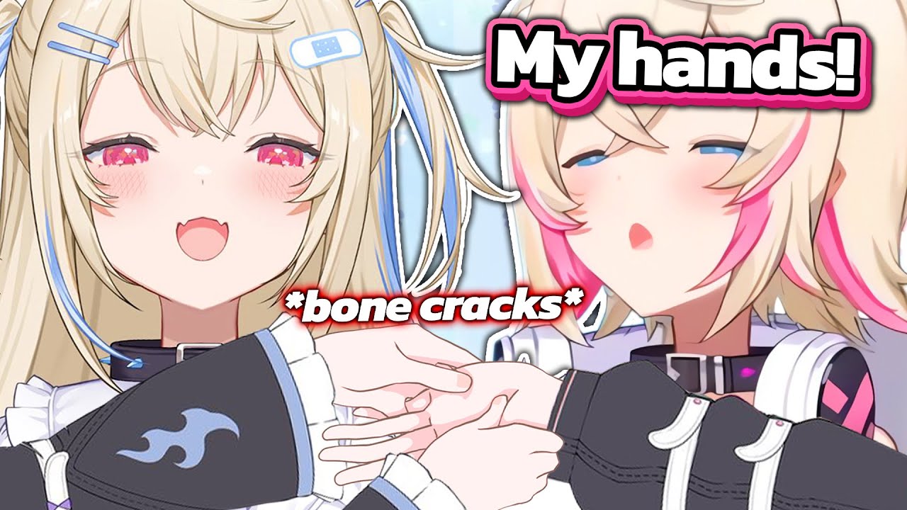 Fuwawa tried to give Mococo a hand massage IRL, but...