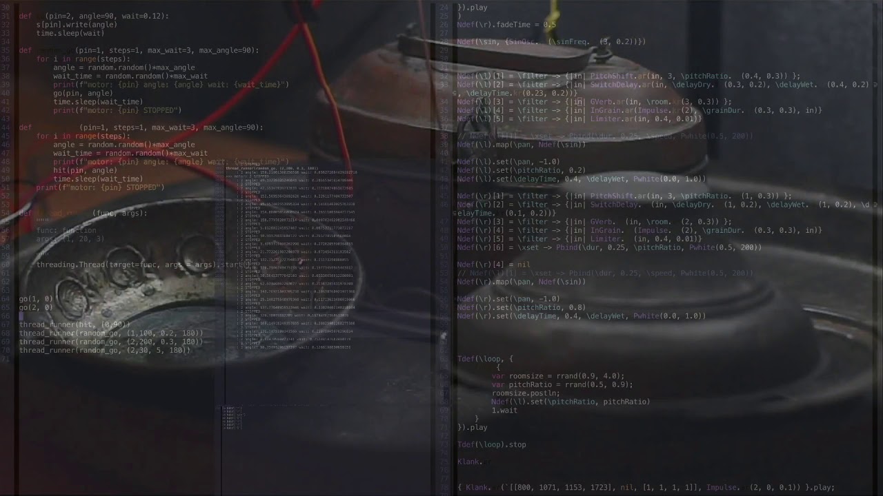 Live coding with Python, Arduino, Supercollider and objects 2