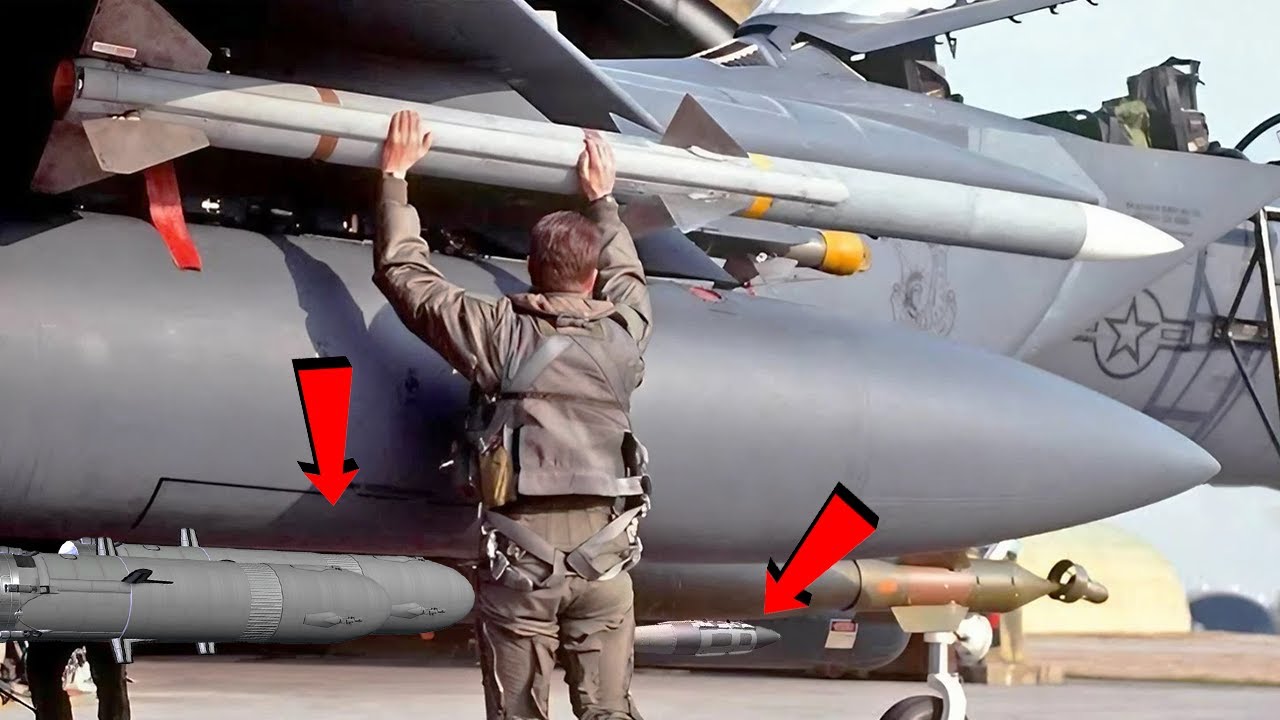 Dangerous !! F-15 Fighter Jet Bomb Load Exceeds Capacity