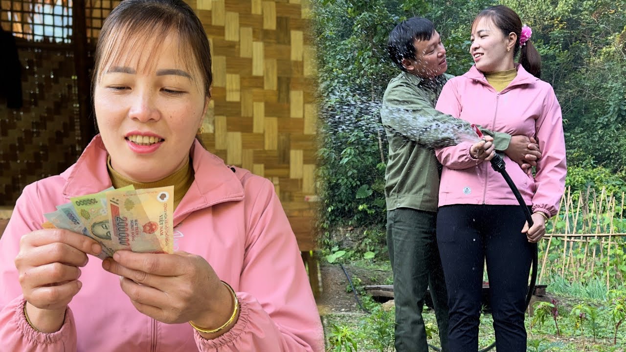Xuan collects money for his wife - Harvests apples to sell at the market