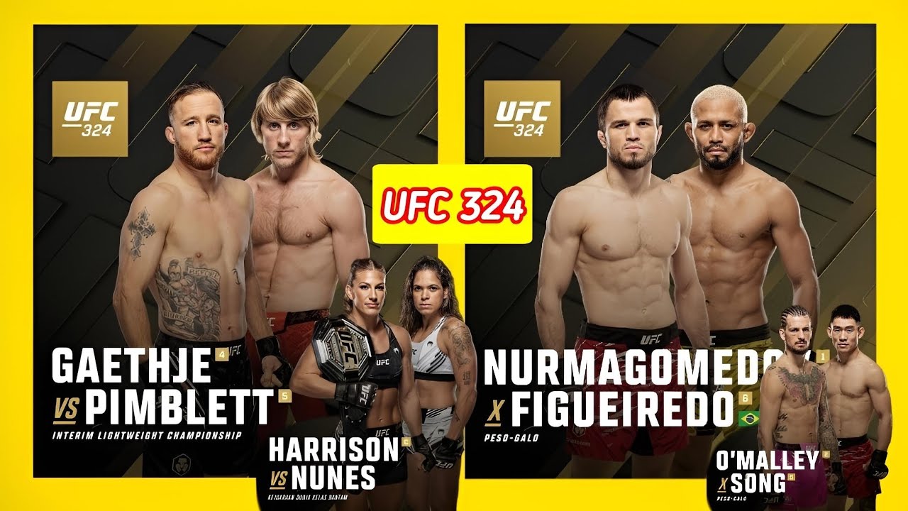 Полный Кард UFC 324 ! Гейджи - Пимблетт ! Нурмагомедов , Фигередо , Нуньес , Харрисон ! 