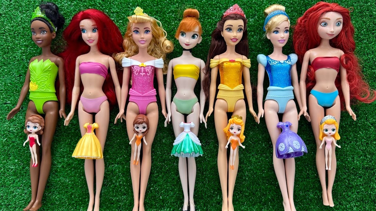 Mattel Disney Princesses Dress up Ariel, Rapunzel, Belle, Tiana, Sindirella, Mulan DIY