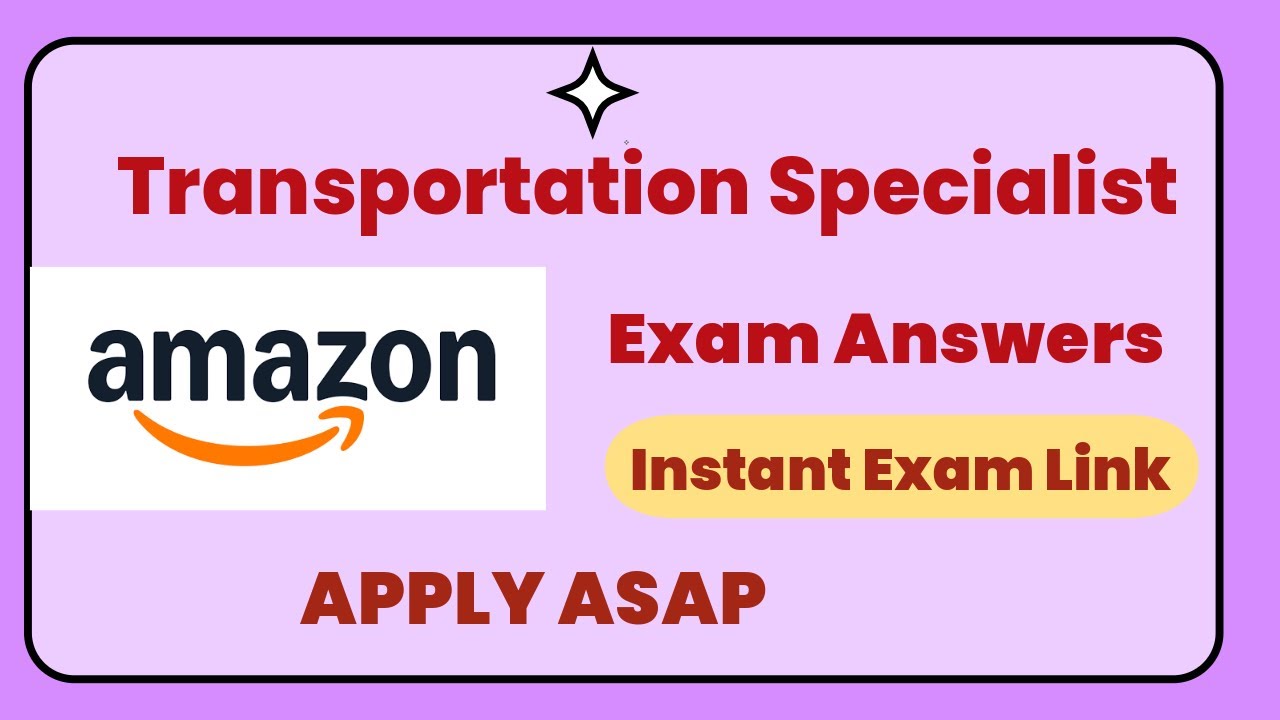 Amazon Transportation Specialist Answers | Exam Answers |Instant Exam Mail |Versant Test | Aptitude