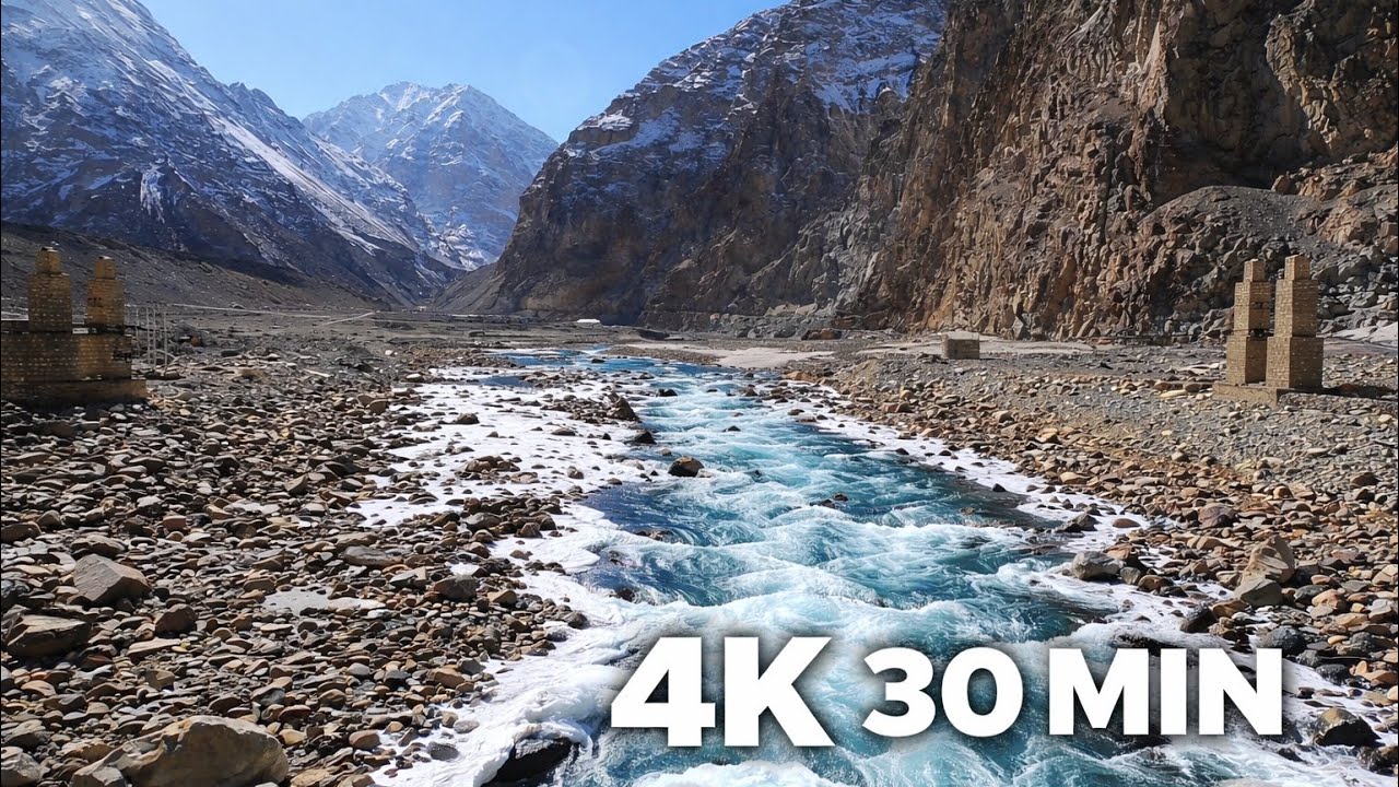 Relaxing Mountain River Ambience | 4K Nature Sounds (30 Minutes) | For Break - Sleep - Study