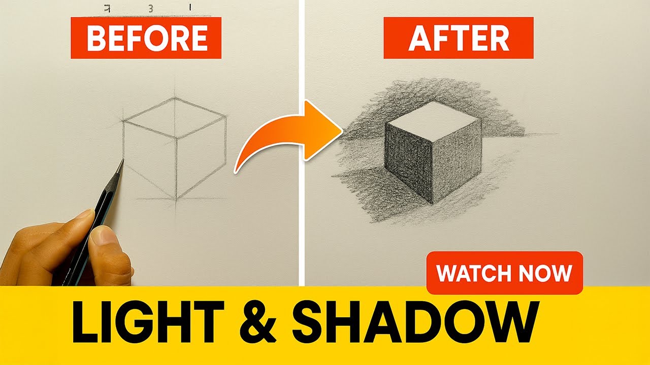 How to Draw and Feel 3D Cube with Easy Simple Shading Pencil | Step-by-Step Tutorial ✏️